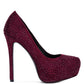 Clarisse Diamante Faux Suede High Heeled Pumps