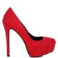 Clarisse Diamante Faux Suede High Heeled Pumps