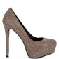 Clarisse Diamante Faux Suede High Heeled Pumps