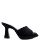 Copyme Micro Suede Slip On Spool Heel Sandals