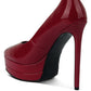 Cuddles Patent Faux Leather Platform Stiletto Pumps
