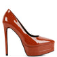 Cuddles Patent Faux Leather Platform Stiletto Pumps