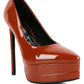 Cuddles Patent Faux Leather Platform Stiletto Pumps