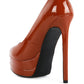 Cuddles Patent Faux Leather Platform Stiletto Pumps