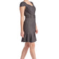 Chelsea Dress - Cap sleeve pinstripe dress with self belt and ruffle