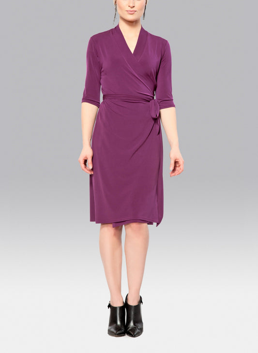 Wrap Dress (short), Berry - Walbiz.com
