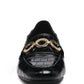 Wibele Croc Textured Metal Show Detail Loafers
