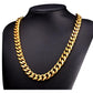 14K Yellow Gold Solid Brass Cuban Classic Chain