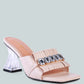 Deeba Diamante Embellishment Clear Spool Heel Sandals