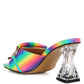 Deeba Diamante Embellishment Clear Spool Heel Sandals