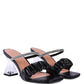 Date Look Clear Heel Rhinestone Sandals