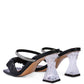Date Look Clear Heel Rhinestone Sandals