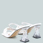 Date Look Clear Heel Rhinestone Sandals