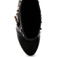 Dejang Metal Stud Embellished Faux Leather Ankle Boot