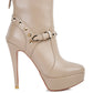 Dejang Metal Stud Embellished Faux Leather Ankle Boot