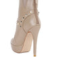 Dejang Metal Stud Embellished Faux Leather Ankle Boot