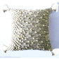 Throw Pillow Cover Beige Woven 20" X 20" with Insert