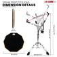 5 Core Drum Practice Pad Set 12" Adjustable Snare Drumming Stand