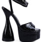 Drop Dead Patent Croc Ultra High Platform Sandals