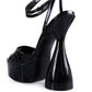 Drop Dead Patent Croc Ultra High Platform Sandals