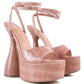Drop Dead Patent Croc Ultra High Platform Sandals