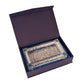 Three Glass Canister Set on a Tray, Silver Crushed Diamond Glass