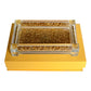 Square Soap Dispenser and Toothbrush Holder with Tray, Gold Crushed