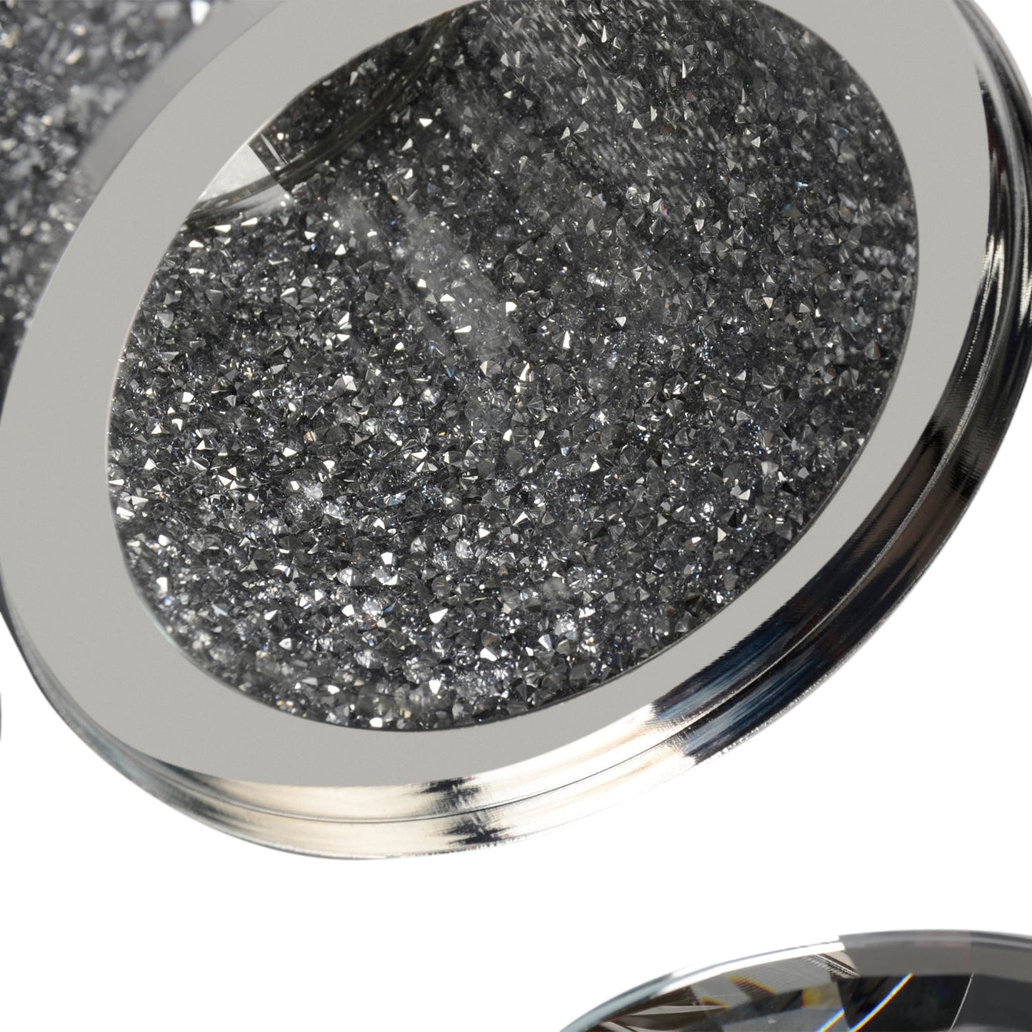 Silver Crushed Diamond Glass Canister in Gift Box