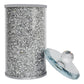 Silver Crushed Diamond Glass Canister in Gift Box