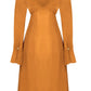 Mustard long sleeve Midi Dress