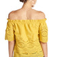 Marigold Daisy Top - Double layer off the shoulder cotton eyelet top