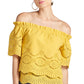 Marigold Daisy Top - Double layer off the shoulder cotton eyelet top