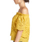 Marigold Daisy Top - Double layer off the shoulder cotton eyelet top