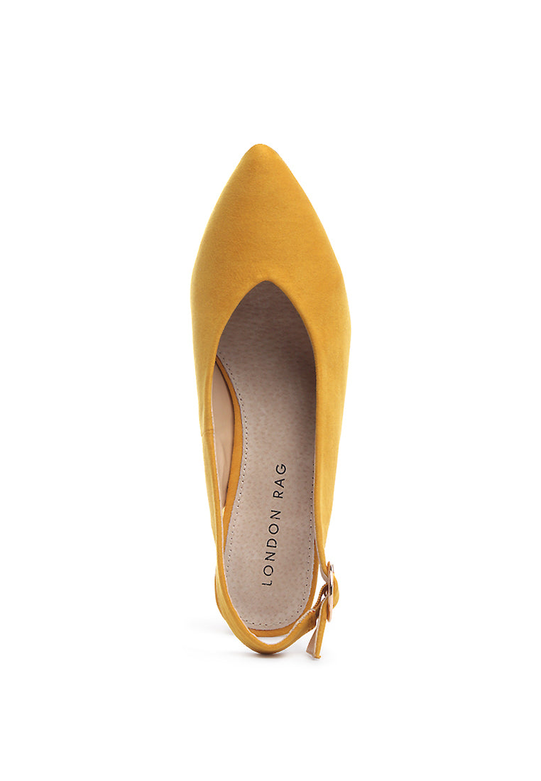 Dalia Solid Pointed Heeled Slingback Sandals