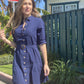 DELFINA SHIRT DRESS - NAVY