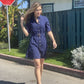 DELFINA SHIRT DRESS - NAVY