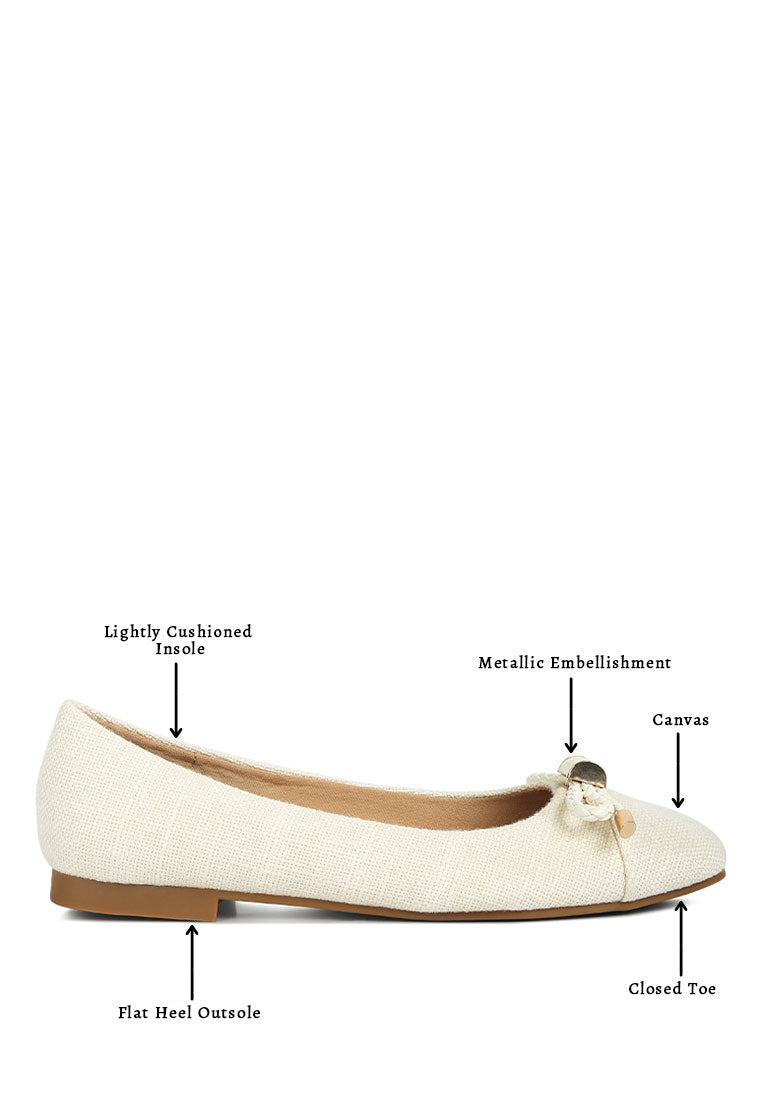 Moi Metallic Embellished Flat Ballerinas