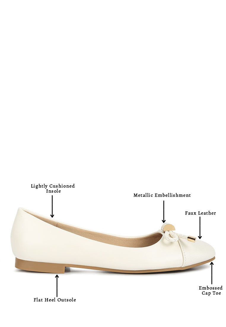 Moi Metallic Embellished Flat Ballerinas