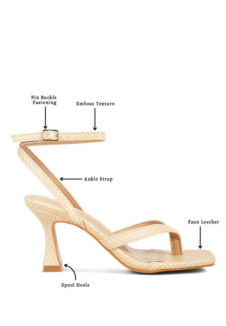 Celty Ankle Strap Spool Heel Sandals