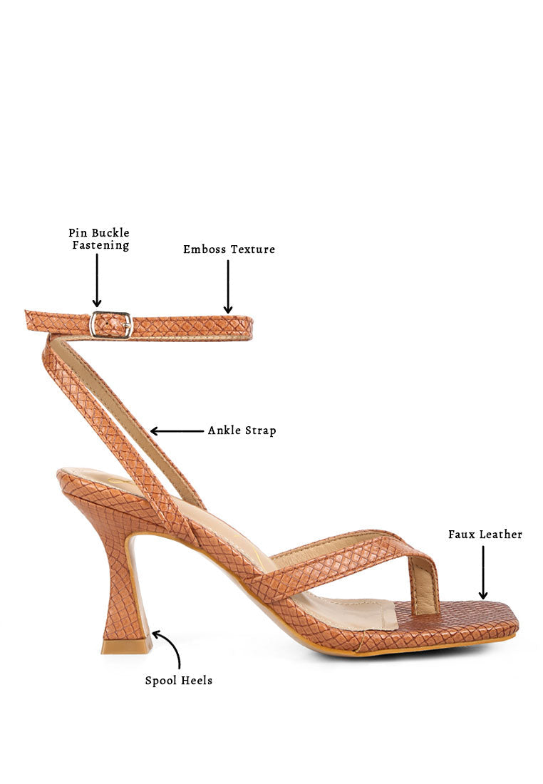 Celty Ankle Strap Spool Heel Sandals