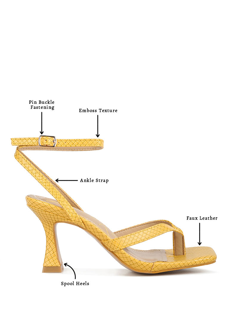 Celty Ankle Strap Spool Heel Sandals