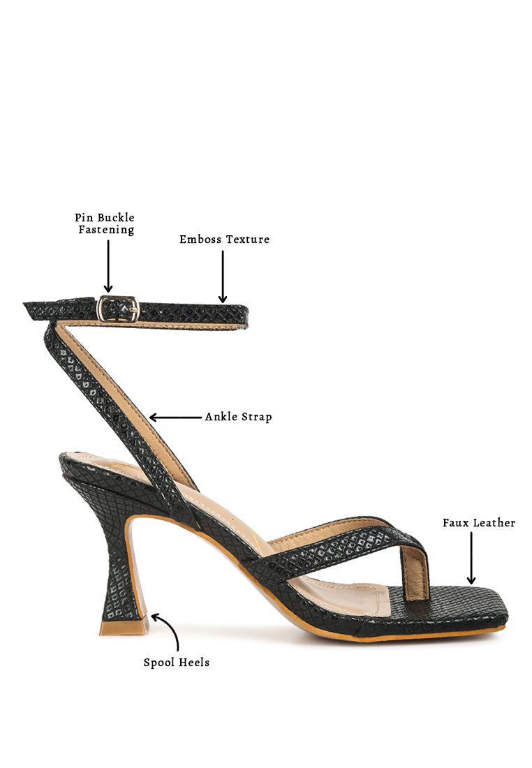 Celty Ankle Strap Spool Heel Sandals
