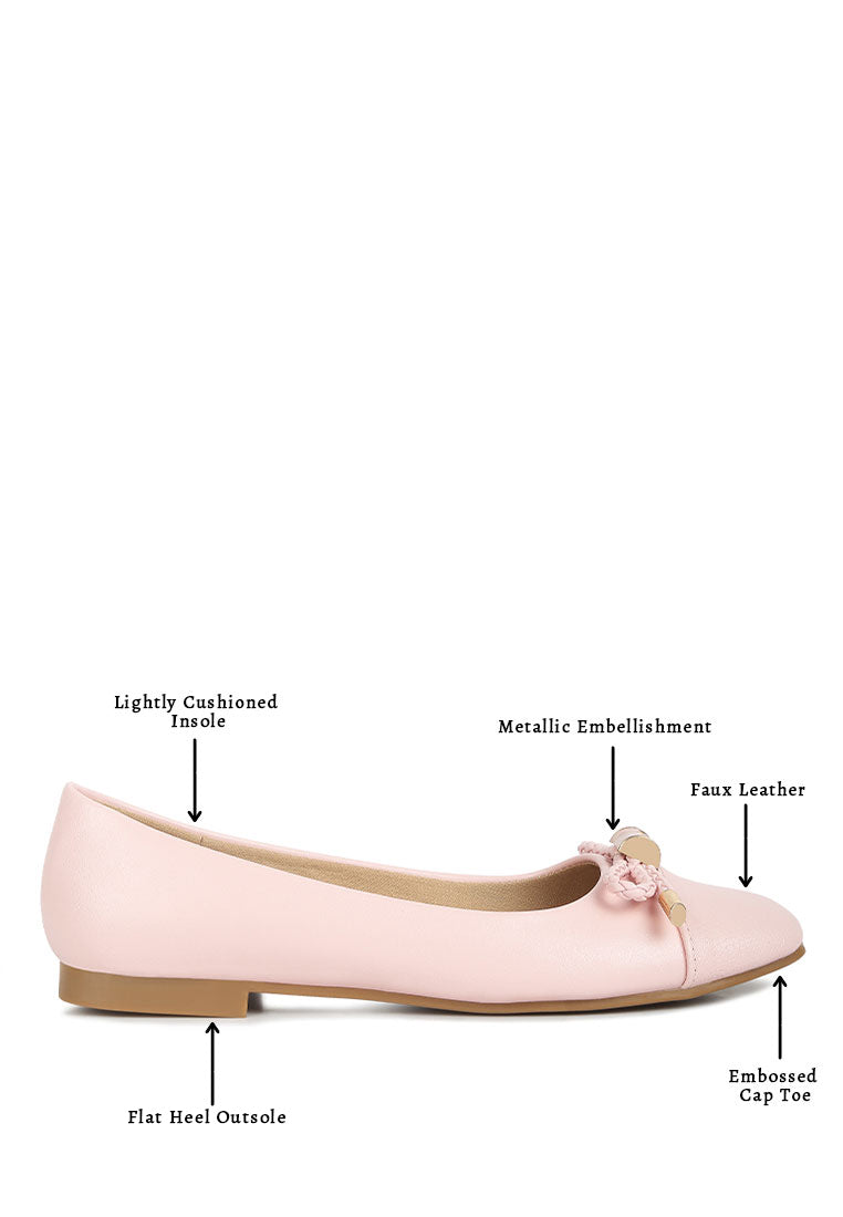 Moi Metallic Embellished Flat Ballerinas