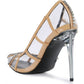 Diamante Clear Stiletto Heel Pumps