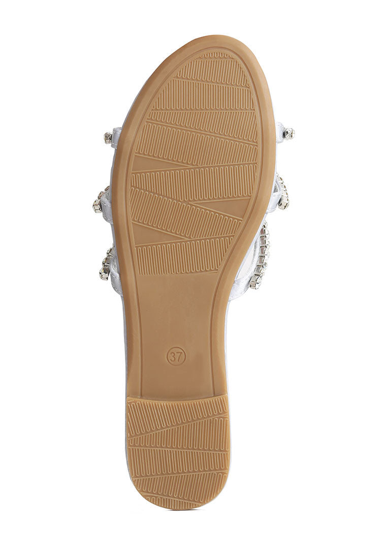 Mezzie Diamante Embellished Flat Sandals