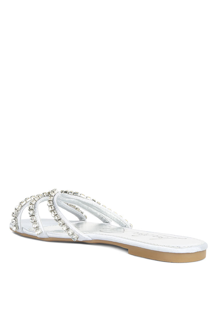 Mezzie Diamante Embellished Flat Sandals