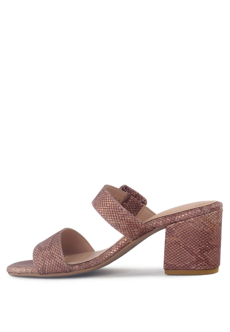 Doodle Animal Print Block Heel Sandals