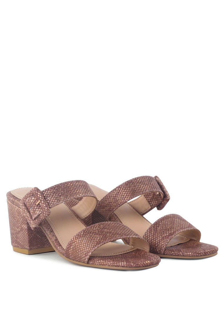 Doodle Animal Print Block Heel Sandals