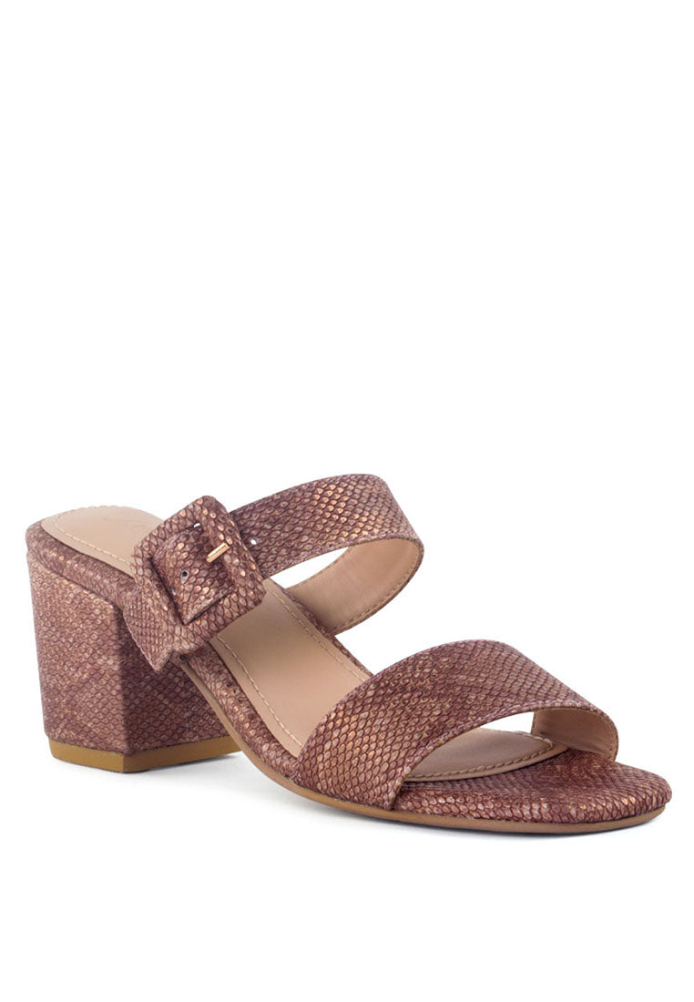Doodle Animal Print Block Heel Sandals