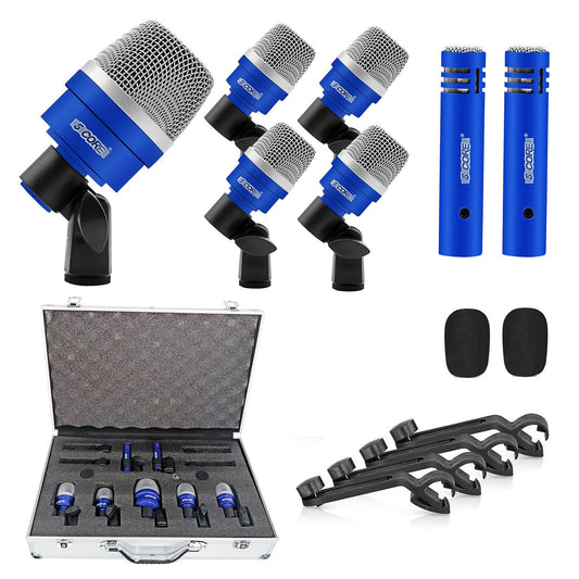 5Core Drum Mic Kit 7 Pcs Kick BassTom Snare Dynamic Microphone